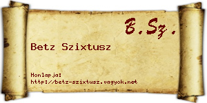 Betz Szixtusz névjegykártya